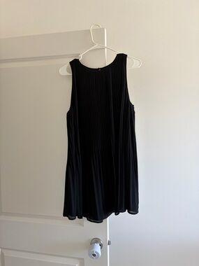 Pleated Black Swing Dress